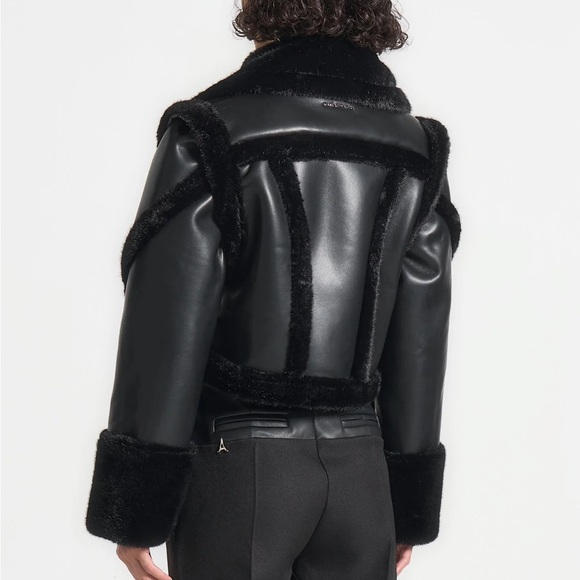 Kena Black Leather & Plush 2-in-1 Gilet Jacket - Picture 4 of 7